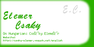 elemer csaky business card